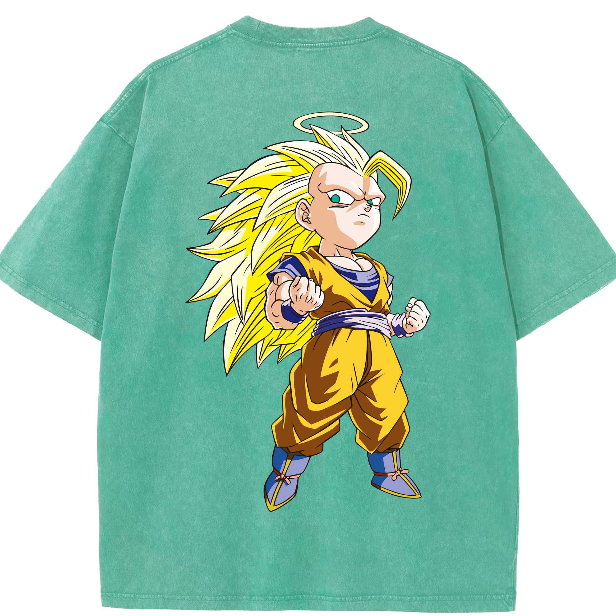 （画像用） ドラゴンボール 孫悟空（そん ごくう）Son Goku カカロット DRAGON BALL Kakarotto 綿100% ヴィンテージ風 半袖Tシャツ（背面プリント）
